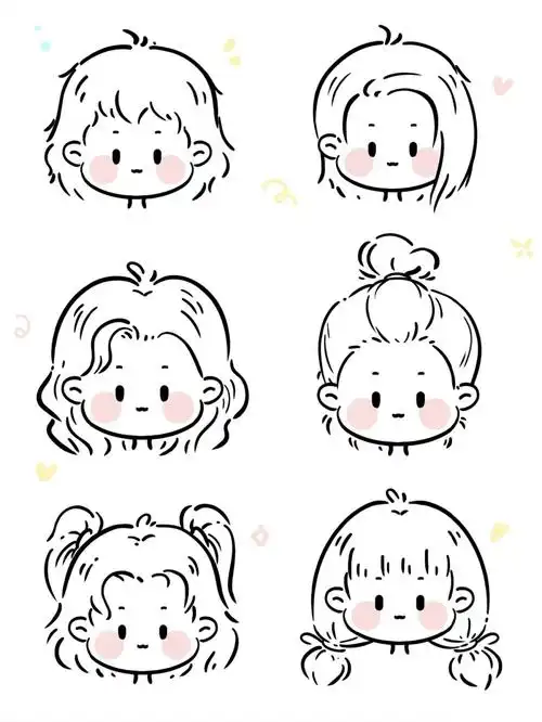 q版干货756种q版短发女孩的画法75