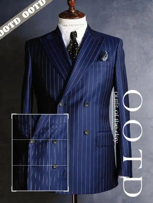 企业高管人手必备的藏青色西装青岛西服定