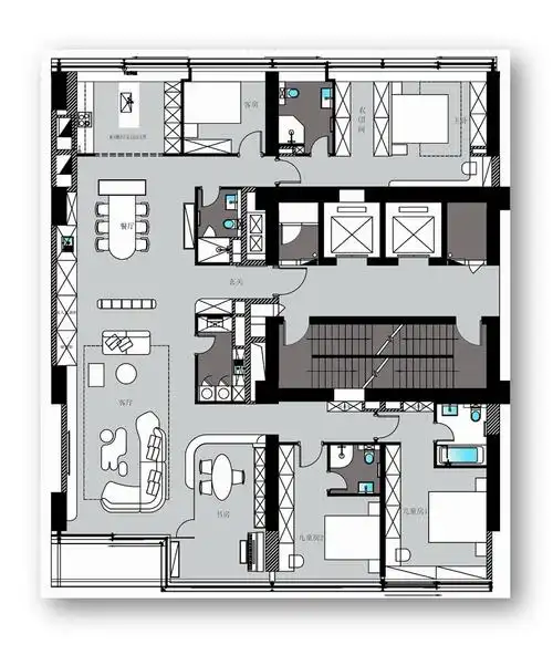 向阳而生300㎡简约大平层
