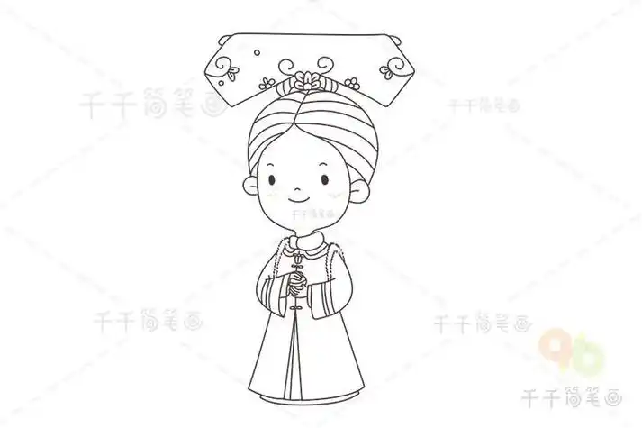 清朝宫廷服饰简笔画