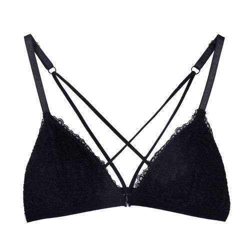 性感前扣内衣女韩版学生文胸无钢圈法式三角杯薄款胸罩