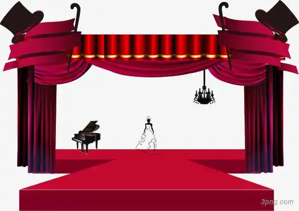 矢量手绘舞台png素材透明免抠图片-卡通手绘