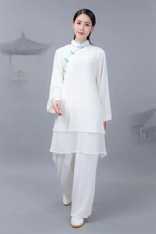 绘武太极服女春夏装练功服珍珠棉太极拳服装斜襟武术表演服健身休闲服