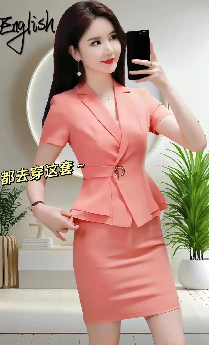 女神们～夏季新款高端职业装套装女短袖薄款气质西装