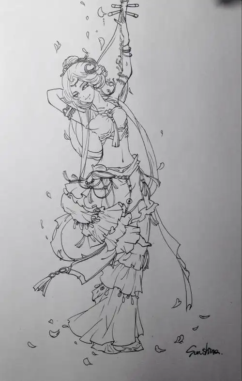 古风手绘少女简笔画