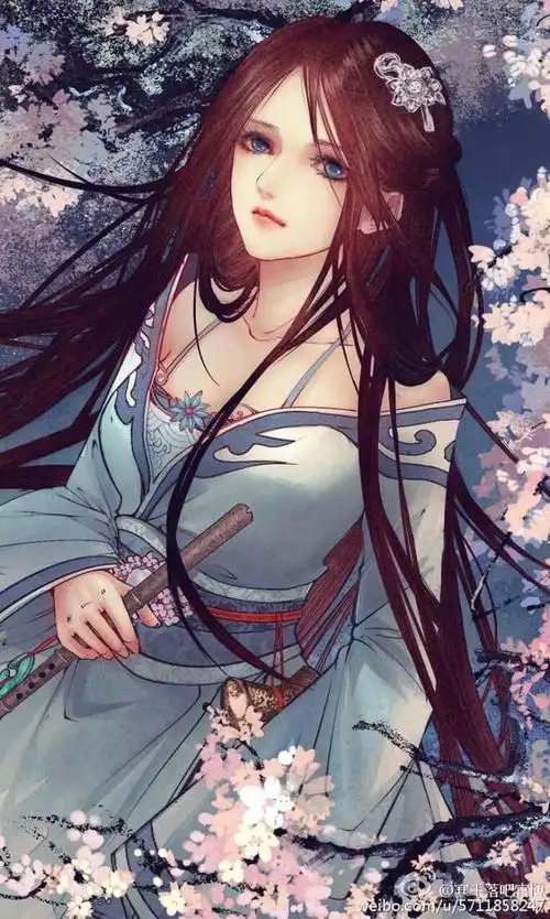 撑花从撑花转采于2019-12-29 20:12:15古装古风美人撑花同采自www.