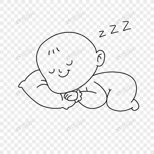 趴着睡觉的婴儿简笔画