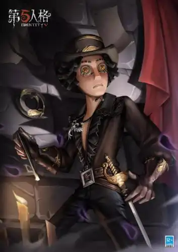 在《第五人格》发布的时装海报中,勘探员-黑郁金香刚刚点亮蜡烛,微弱