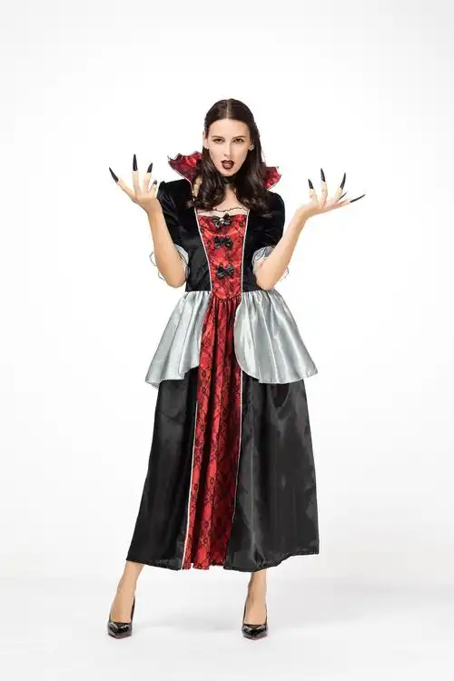 万圣节吸血鬼鬼新娘角色扮演派对演出服装恶魔装吸血鬼蝙蝠装欧式