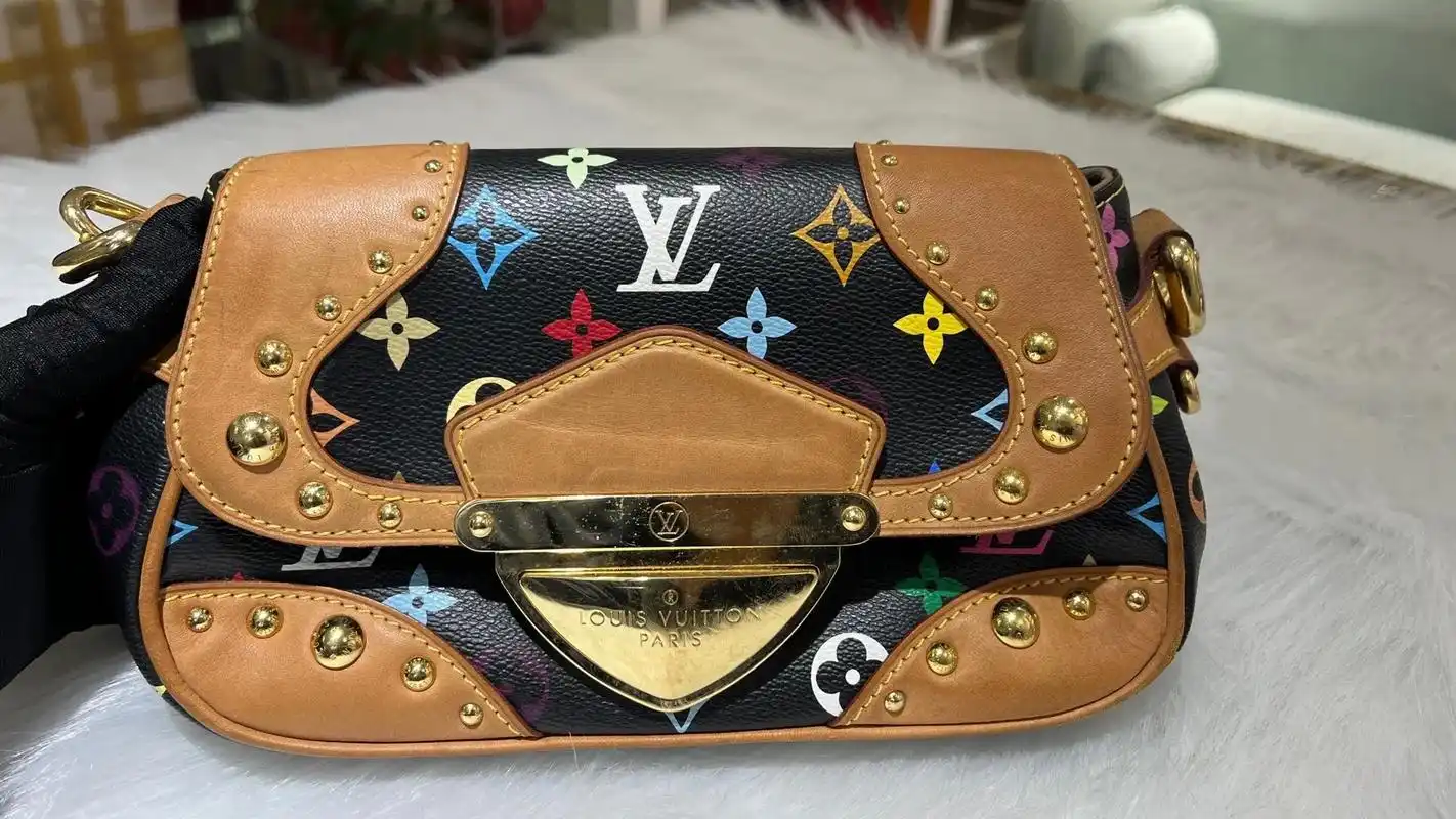 lv黑三彩梦露小号大金扣元宝