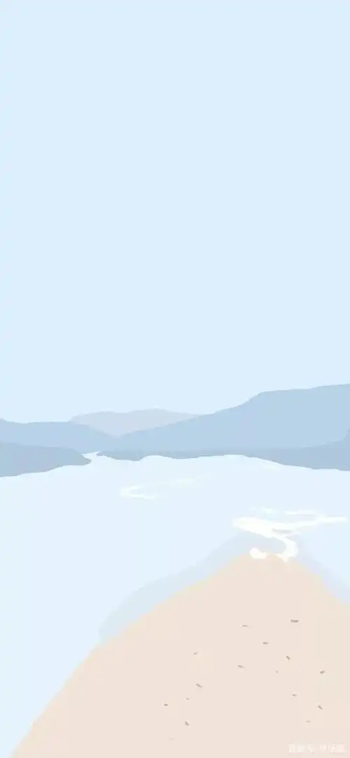 淡蓝色治愈系壁纸 湖泊