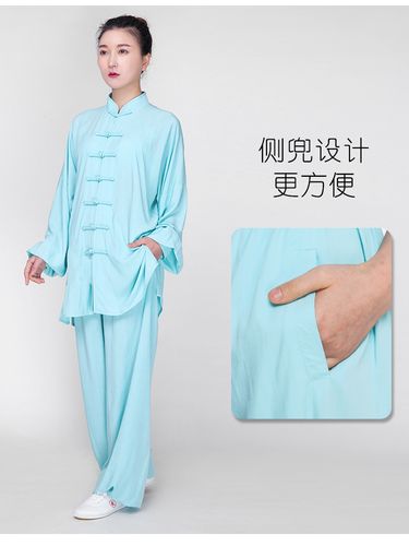 小和山服女男服装季服装夏天练功太极太极拳亚麻棉麻太极服