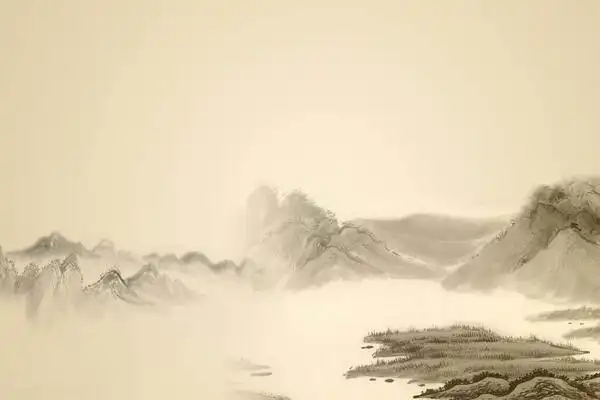 七张古典水墨梅花竹子中国风ppt背景图片