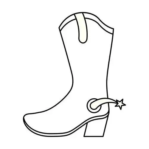 西部牛仔靴子简笔画