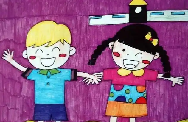 我和我的好朋友儿童绘画