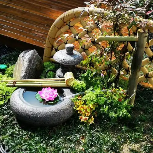 日式禅意流水石钵庭院水钵景观石钵石槽摆件户外水景造景石盆民宿