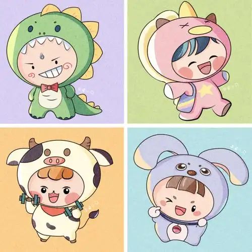 可爱卡通十二生肖情侣头像01