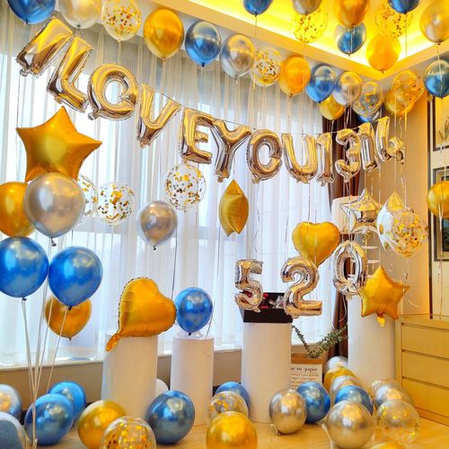 情人节浪漫惊喜气球装饰结婚情侣相识恋爱爱一周年气球