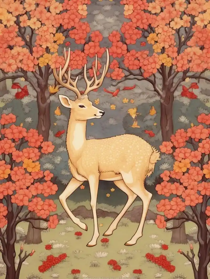 梅花鹿.#美术 #装饰画 #绘画 #古典美 #工笔画 - 抖音