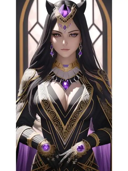 炫酷暗黑破坏神赛博朋克女战士,动漫二次元