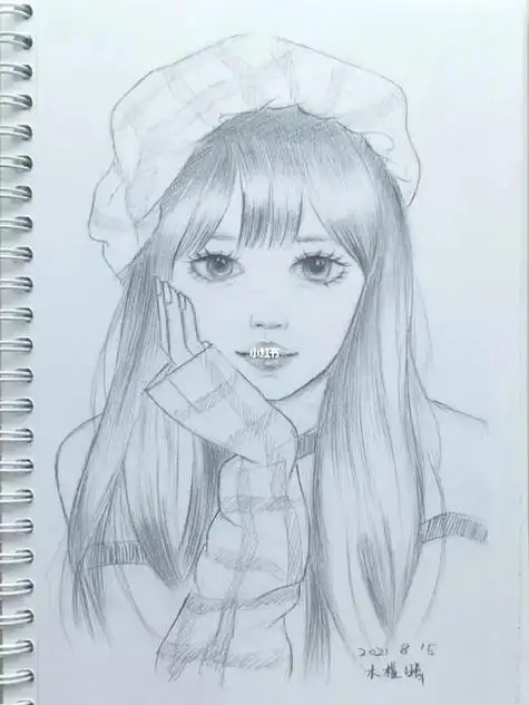 素描动漫人物少女画画简单学动漫人物女