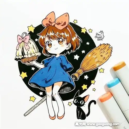 q版动漫人物手绘图片,彩色动漫人物绘画图集