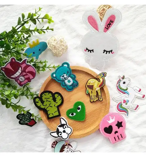 羽绒服补丁贴卡通衣服贴补丁贴服缝补裤子破洞时尚图案贴布绣刺绣儿童