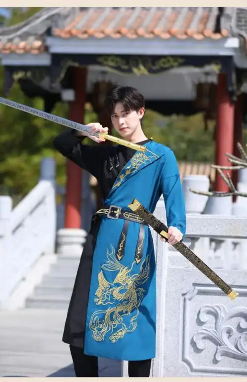 男生汉服青少年学生夏季薄款古装夏日常套装古风男士仙气中国风武侠风