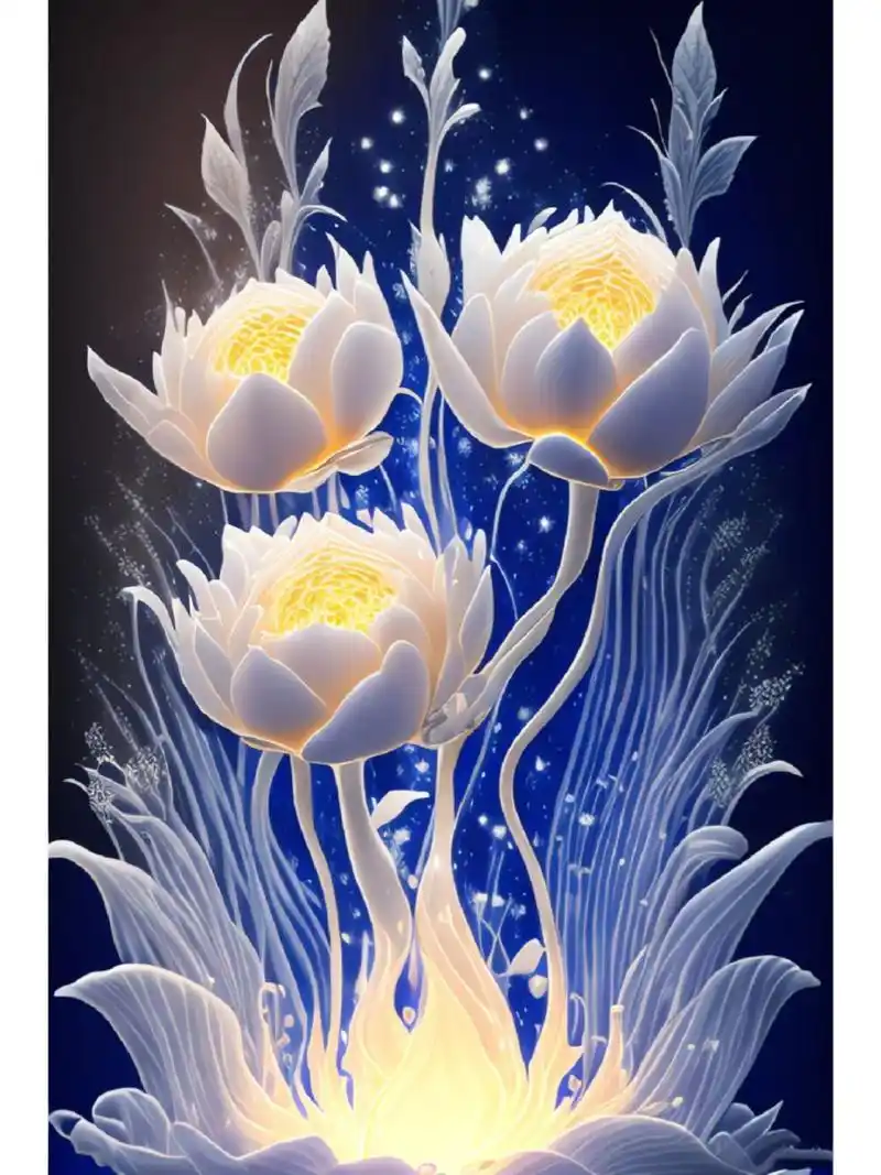 蓝色莲花 ,佛光普照,佛缘. #ai绘画