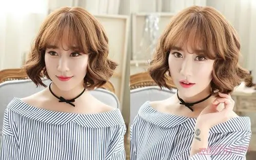 女神们的韩式蛋卷头短发发型图片展示