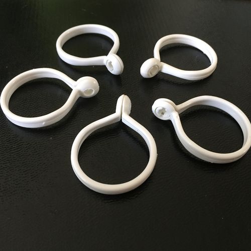 白色窗帘圈活动挂环罗马环杆圈活扣环浴帘环开口环塑料圈窗帘配件
