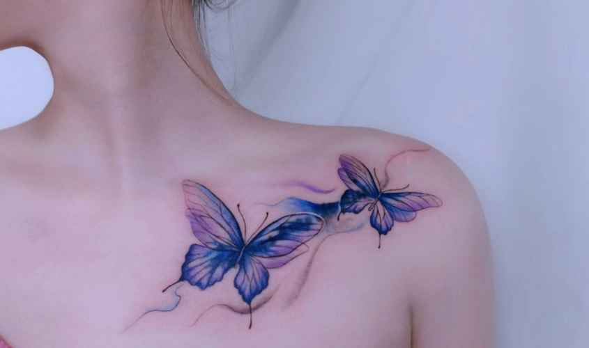 最新男女锁骨纹身图案大全个性锁骨纹身图案设计4