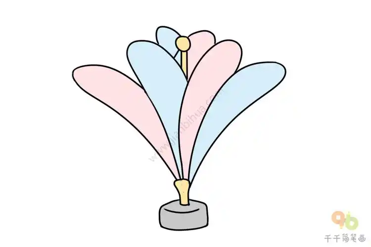 彩色毽子简笔画