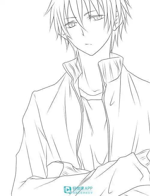 动漫人物线稿全身素材图片