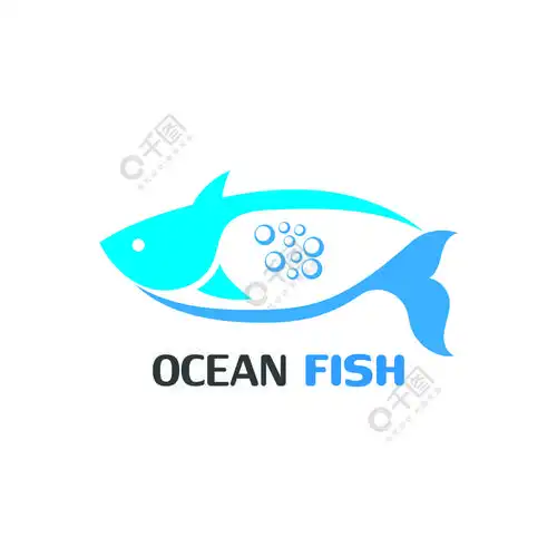 海洋鱼标志模板钓鱼俱乐部的创意矢量符号