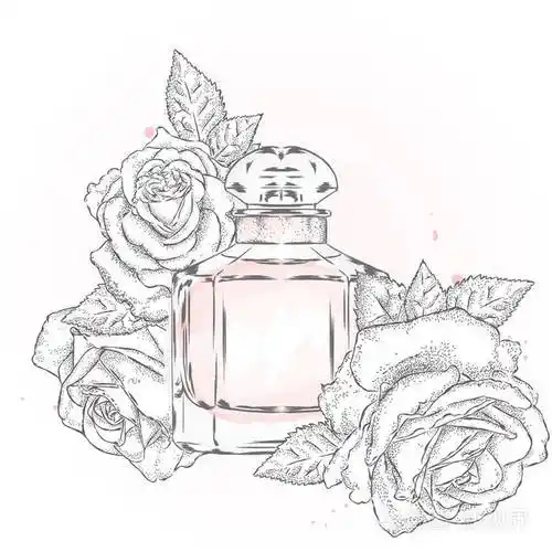 香水瓶和鲜花矢量