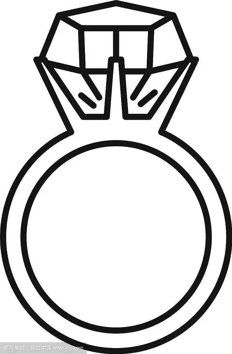 宝石戒指图标轮廓风格