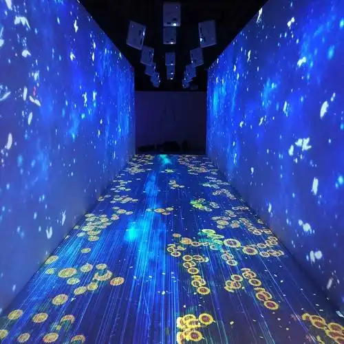 卓威ar沉浸式互动网红拍照室内墙壁科技3d全息投影互动5d光影秀展馆