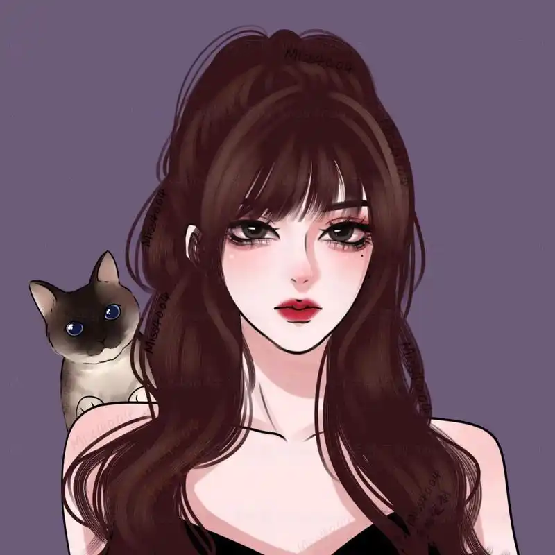 高冷女生漫画头像 手绘头像 头像画画