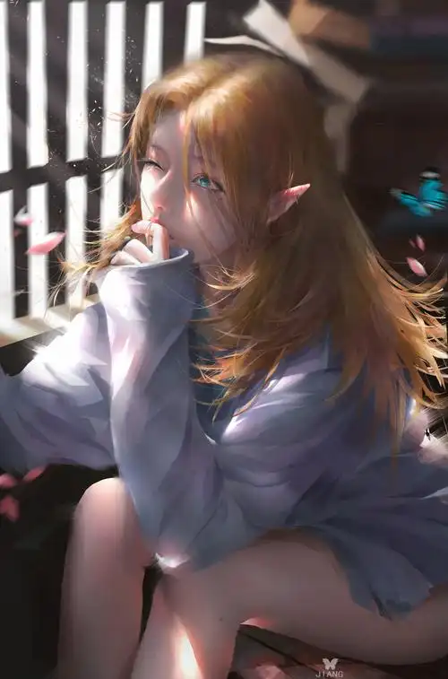 尖耳朵女孩 睁一只眼闭一只眼动漫人物4k手机壁纸竖屏 - 个性壁纸