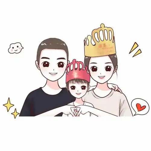 卡通头像设计幸福的一家三口头像喜欢吗