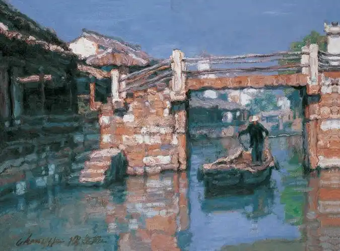 陈逸飞笔下的江南水乡_版权_wangxf_绘画