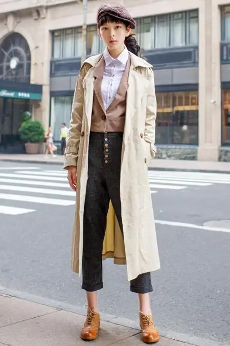 内搭衬衫和西西装马甲,下搭英伦哈伦裤,帅帅的很利落的搭配,非常有范