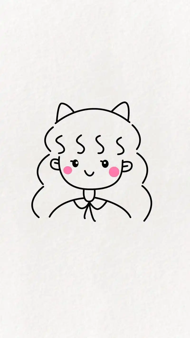 教你用几个括号画一个可爱的小女孩一看就会