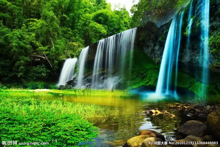 山水风景画 流水生财