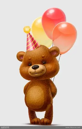 过生日的小熊卡通高清图片