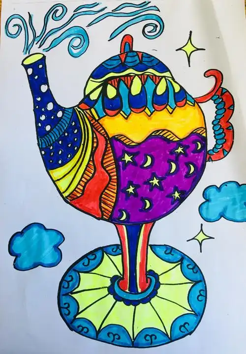 物业幼儿园学前班美术课《阿拉丁神灯》