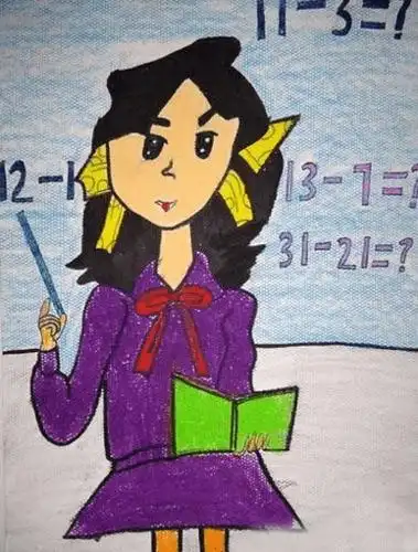 感恩教师节儿童画-给我们上课的老师