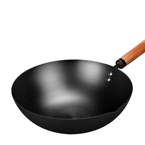 璞极极铁炒锅健康高纯铁重量轻日本铁锅 木柄炒锅图片
