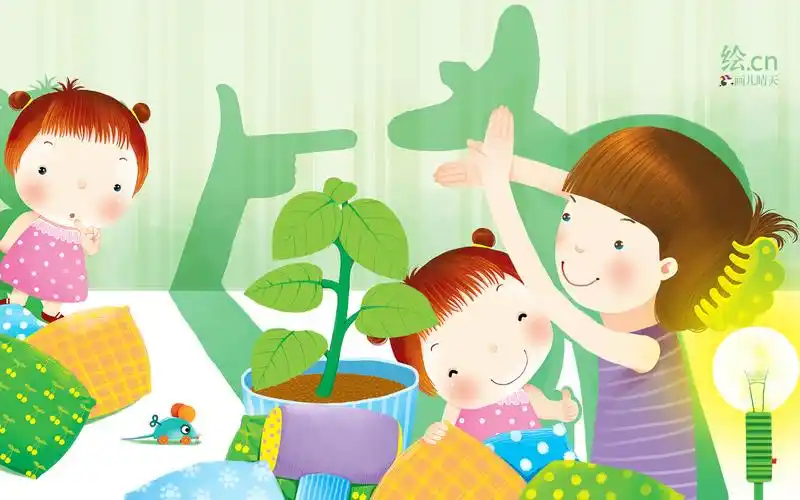 健康绿色护眼儿童手绘插画唯美大自然桌面壁纸第二辑